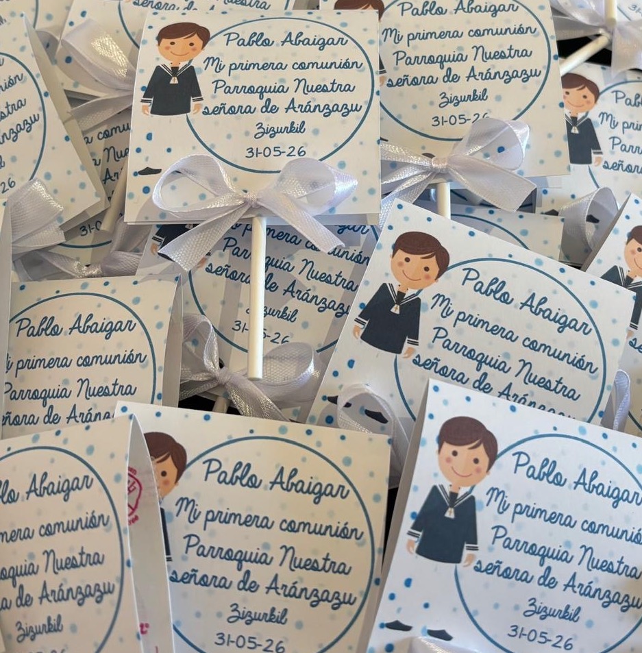 Piruletas de agradecimiento comunión - Imagen 3