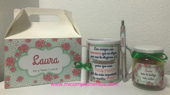 Kit testigo modelo verde agua con chuches