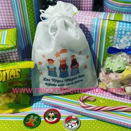 Saco de navidad blanco personalizado