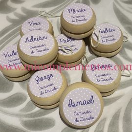 Yoyó de madera lunares