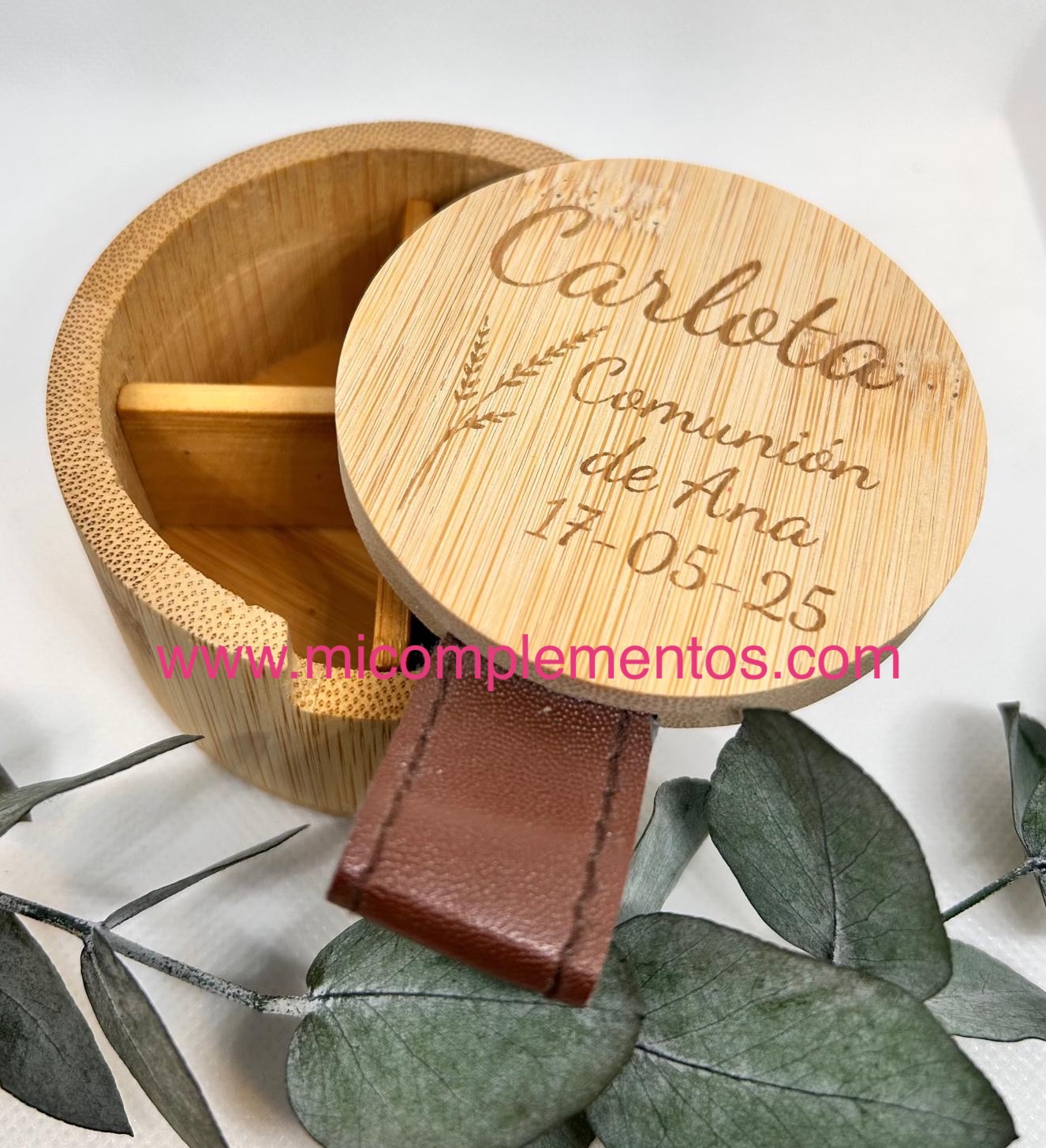 Joyero madera con tapa grabado