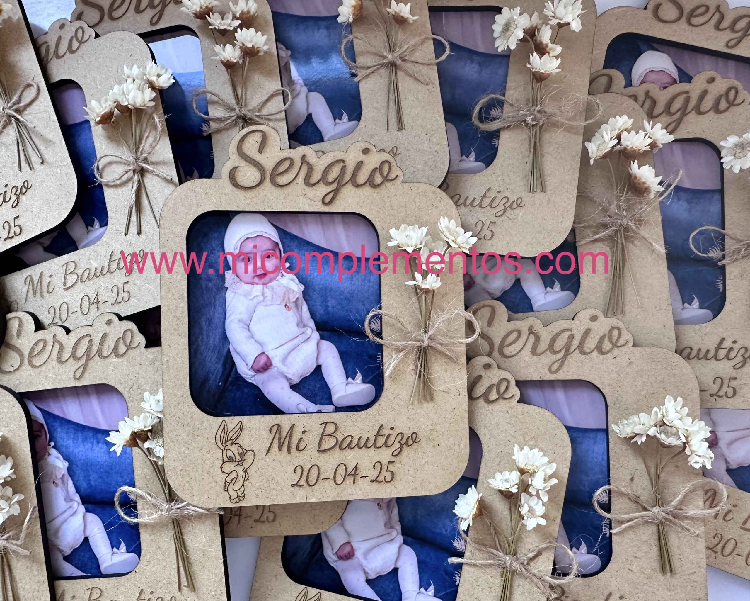 Portafotos madera flores