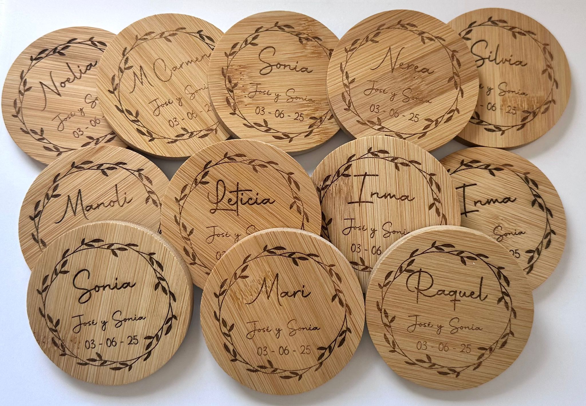 Espejo madera hojas - Imagen 2