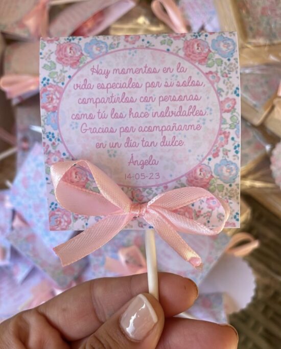 Piruletas de agradecimiento comunión texto - Imagen 4