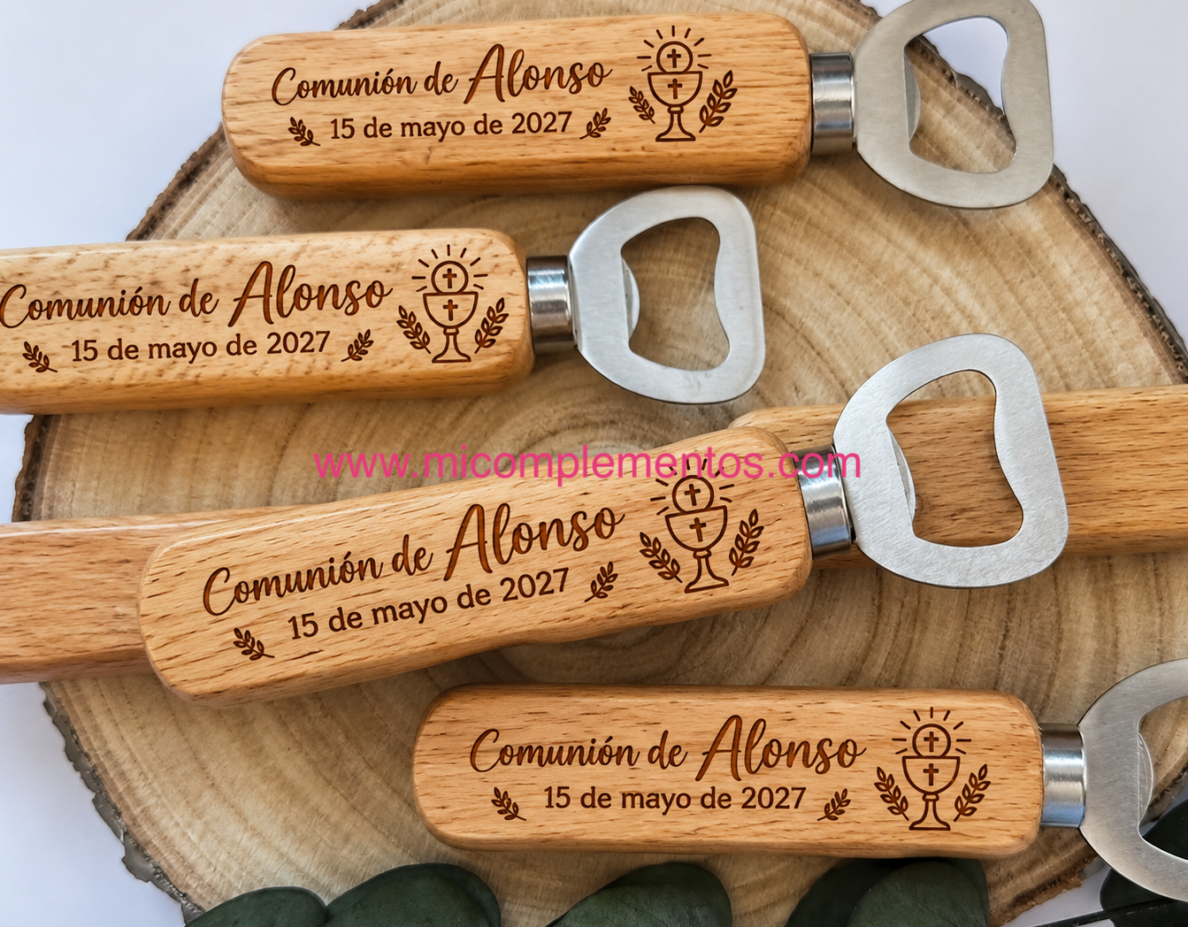 Abridor mango madera comunión