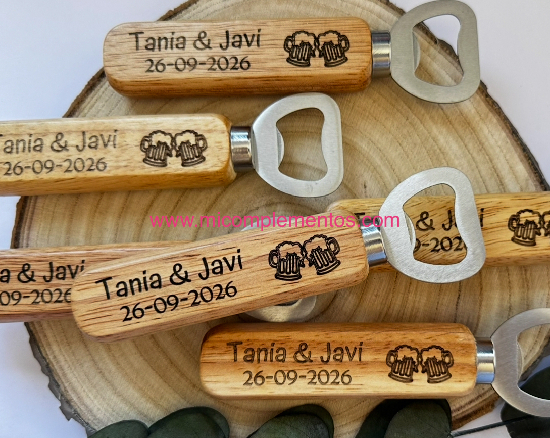 Abridor mango madera boda